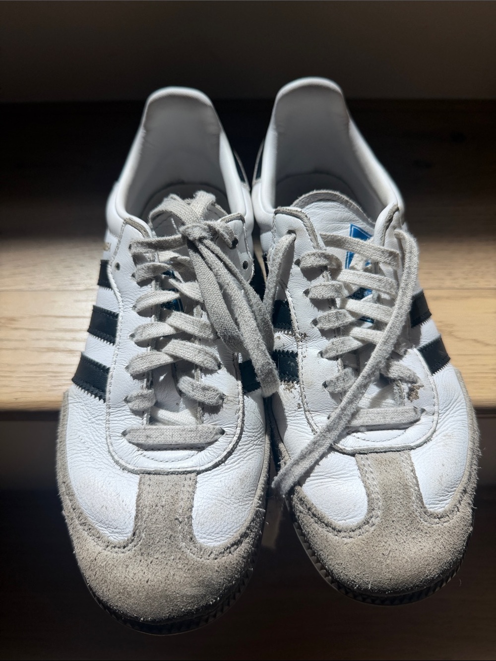Adidas Samba White Leather Classic with Black Stripes
